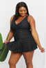 Marina West Swim Full Size Clear Waters Swim Dress in Black and White Polka Dot