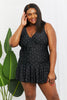 Marina West Swim Full Size Clear Waters Swim Dress in Black and White Polka Dot