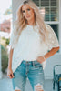 Round Neck Puff Sleeve Blouse