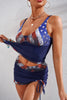 US Flag Drawstring Detail Two-Piece Swimsuit