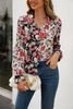 Floral Print Collared Neck Long Sleeve Shirt