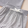 Decorative Button Tank and Striped Shorts Set