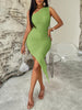 Sleeveless Asymmetrical One Shoulder Dress