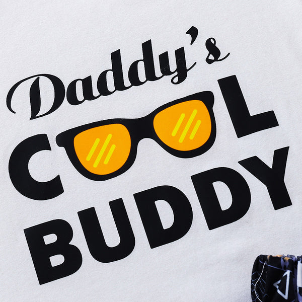 Kids DADDY'S COOL BUDDY Graphic Tee and Printed Shorts Set