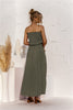 Strapless Tie Waist Tiered Maxi Dress