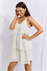 Culture Code By The River Full Size Cascade Ruffle Style Cami Dress in Soft White