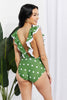 Marina West Swim Moonlit Dip Ruffle Plunge Swimsuit in Mid Green