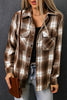 Plaid Collared Neck Long Sleeve Shirt