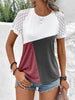 Color Block Raglan Sleeve Round Neck Tee