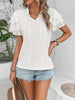 Tie Neck Layered Flutter Sleeve Blouse