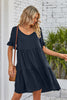 V-Neck Flounce Sleeve Tiered Dress