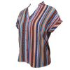 Multicolored Stripe Notched Neck Top