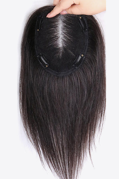 12" 9*14 Fully Hand Made Human Virgin Hair Topper in Black 150% Density