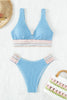 Contrast Textured High Cut Swim Set