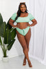 Marina West Swim Vacay Ready Puff Sleeve Bikini in Gum Leaf
