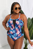 Floral Crisscross Spliced Mesh One-Piece Swimsuit