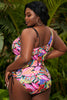 Plus Size Printed Tied Sleeveless One-Piece Swimsuit