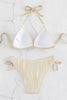 Textured Halter Neck Bikini Set
