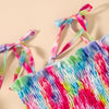 Tie-Dye Smocked Tie-Shoulder Dress