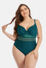 Plus Size Spliced Mesh Tie-Back One-Piece Swimsuit