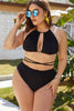 Plus Size Cutout Tied Backless Bikini Set