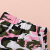 HELLO GIRL Graphic Tee and Camouflage Shorts Set